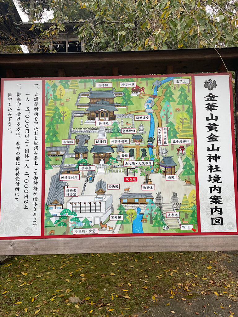 黄金山神社の案内図