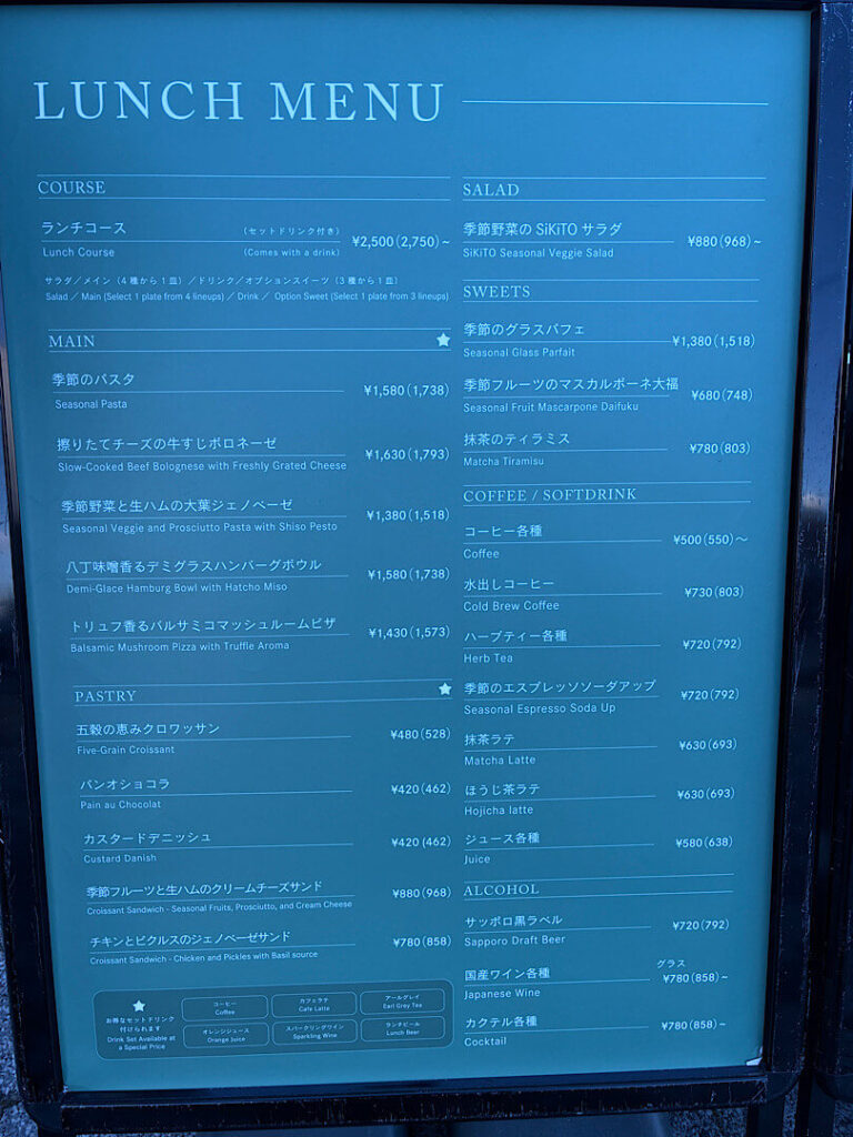 SiKiTO CAFFの食事メニュー（ランチ）